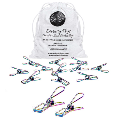 Silver Marine Grade Stainless Peg &amp; Peg Hanger (100% Rust Proof) Bundle - EcoLuxe Living