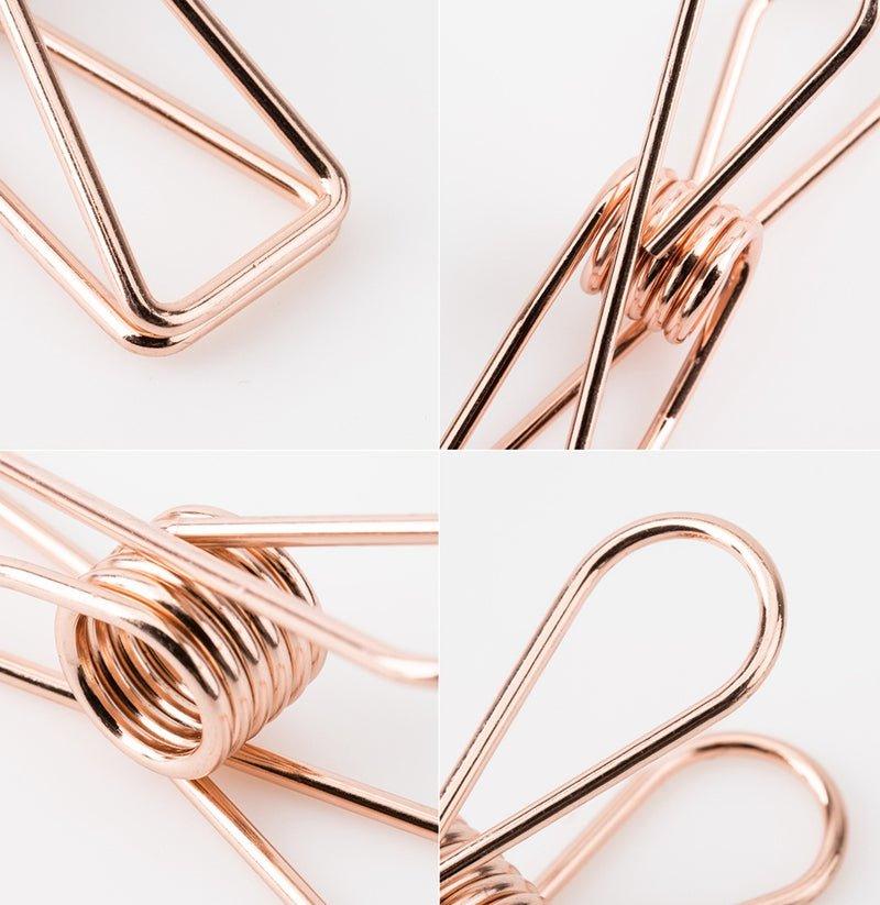 Rose Gold Stainless Clothing Pegs 40 Standard & 10 Large Pegs - EcoLuxe Living