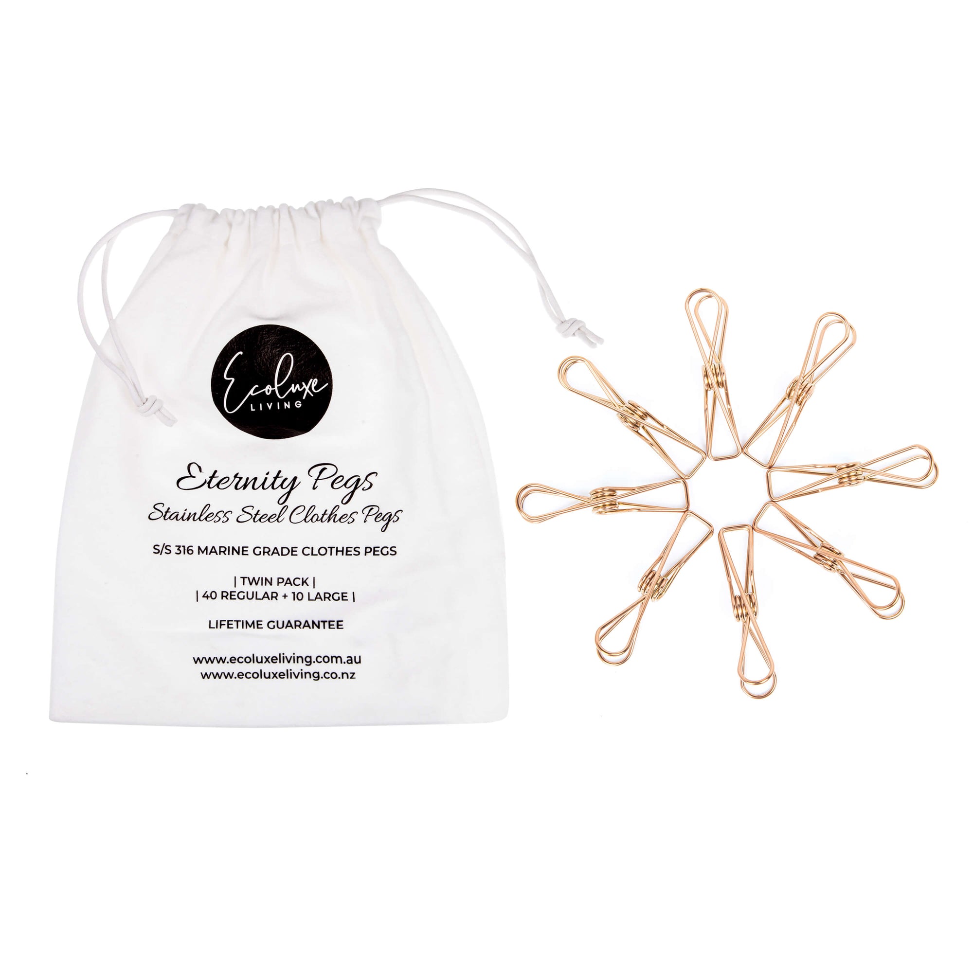 Rose Gold Peg (Rust Proof) & Foldable Hanger (Rust Resistant) Bundle - EcoLuxe Living